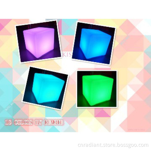 RGB LED CUBE, wireless remote control, Rechargeable and waterproof